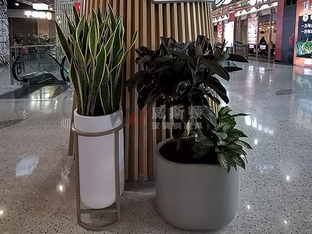 商场现代化玻璃钢组合花盆花架