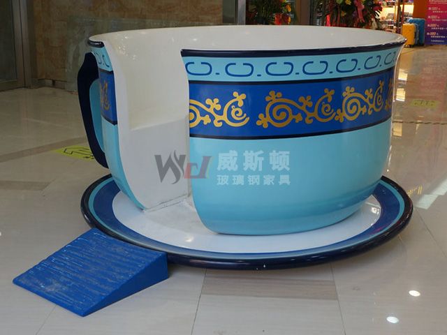 玻璃钢创意茶杯造型桌子茶几